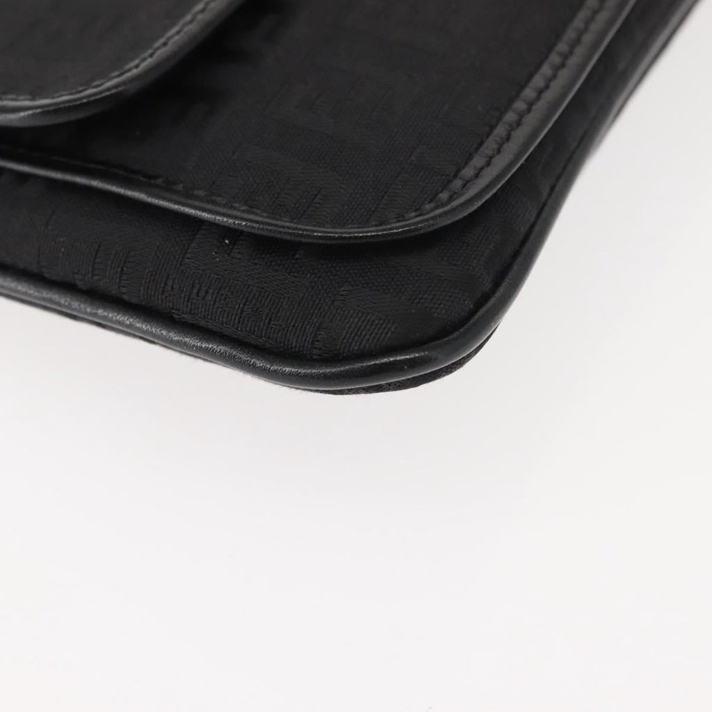 Fendi Ff Logo Pouch Canvas Black Canvas Clutche & Pouche Bag