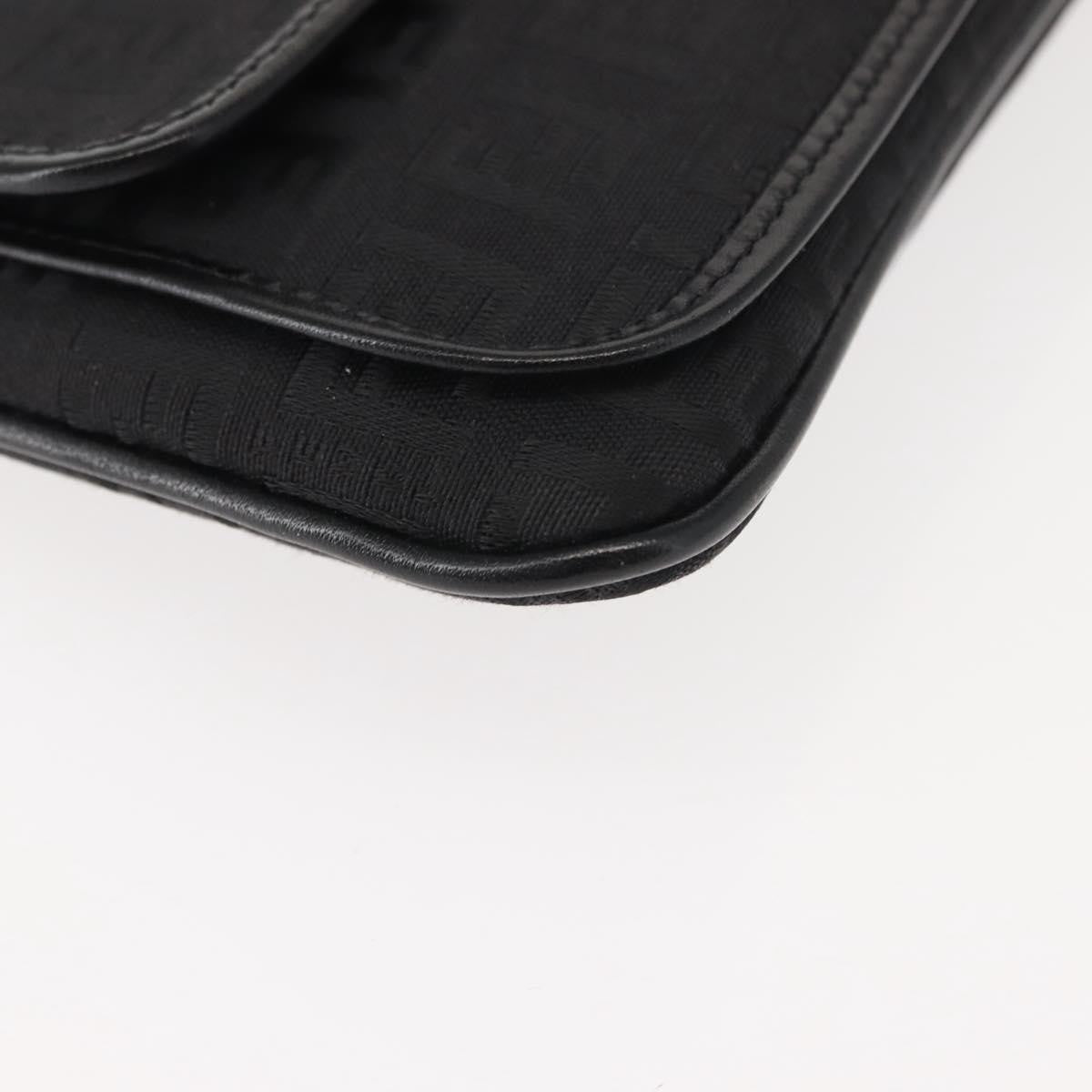 Fendi Ff Logo Pouch Canvas Black Canvas Clutche & Pouche Bag