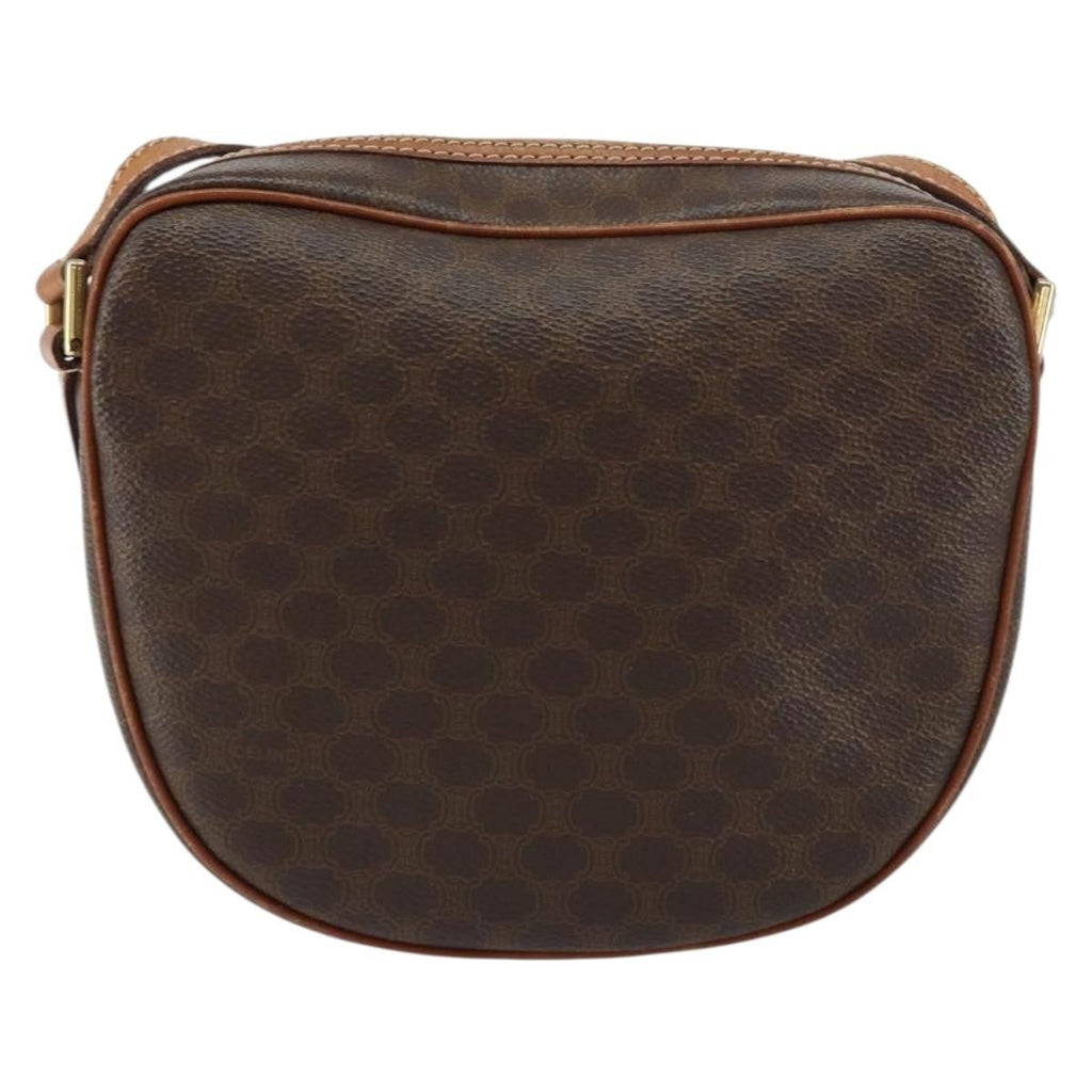 Celine Vintage Macadam Shoulder Bag Canvas And Leather Brown Canvas Shoulder Bag Bag