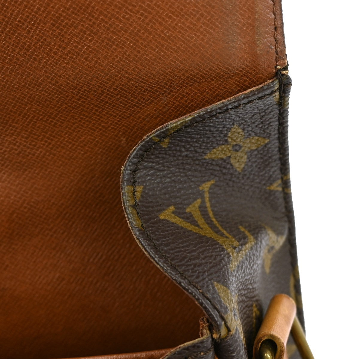 Louis Vuitton Cartouchiere Handbag Monogram Canvas Brown Canvas Shoulder Bag