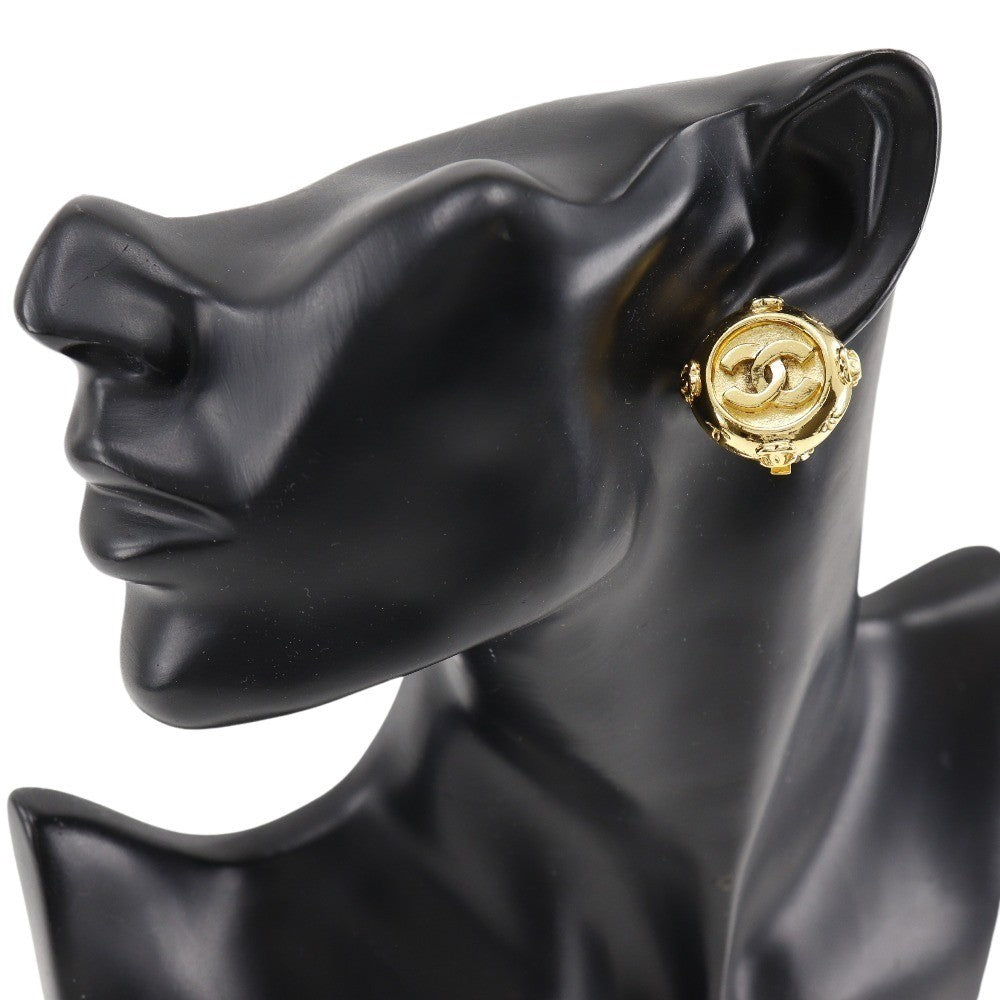 Chanel Vintage Cc Clip-On Earrings Metal Gold Gold_Plated Earrings Jewelry