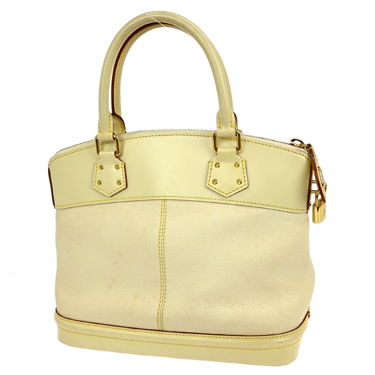 Louis Vuitton Suhali Lockit Handbag Leather Beige Leather Tote Bag