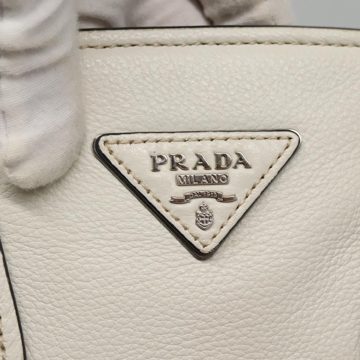 Prada Front Pocket Wing Convertible Tote Vitello Daino White Leather Tote Bag Bag