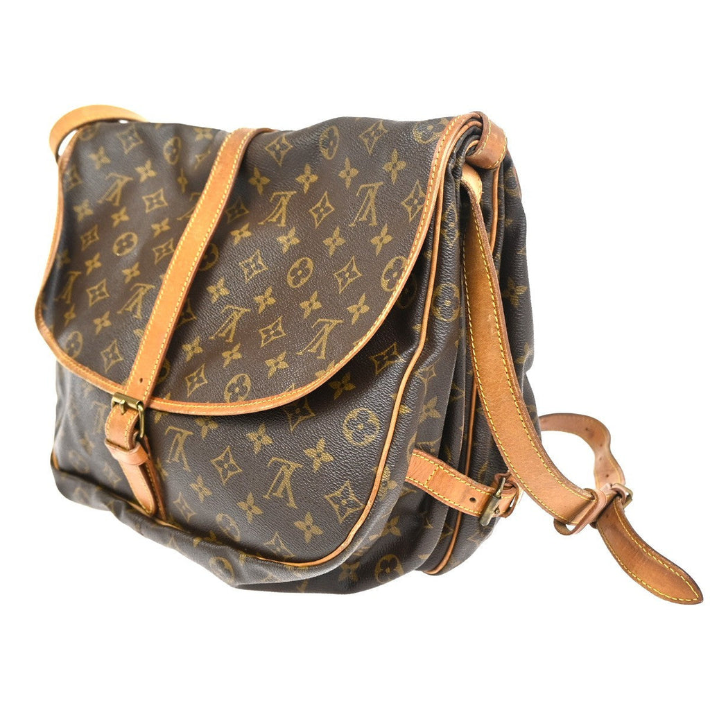 Louis Vuitton Saumur Handbag Monogram Canvas Brown Canvas Shoulder Bag