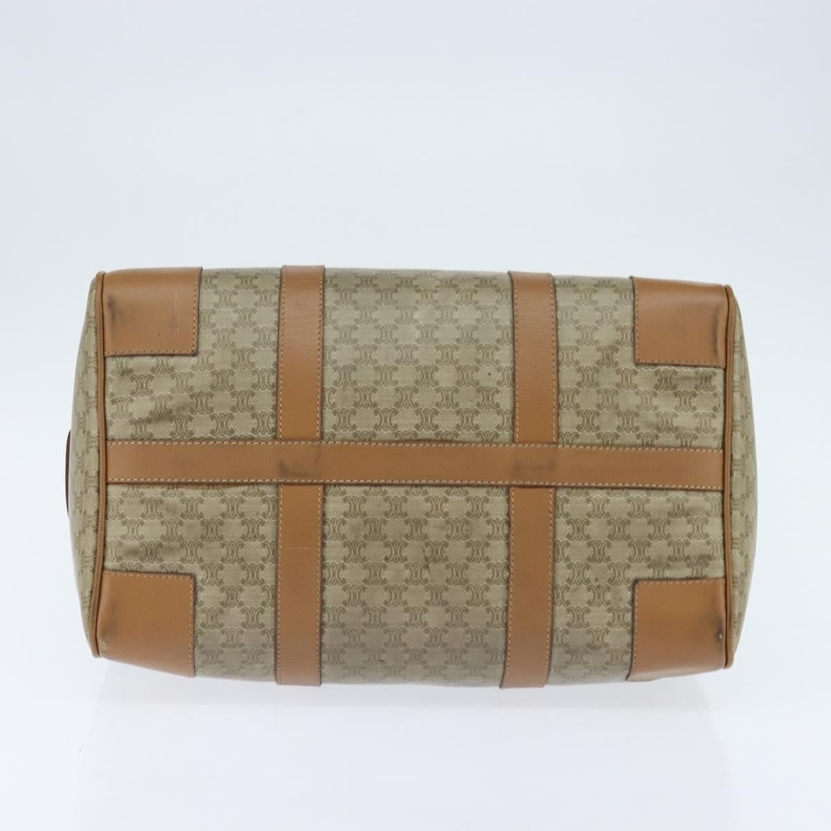 Celine Vintage Macadam Boston Bag Canvas Beige Canvas Travel Bag Bag