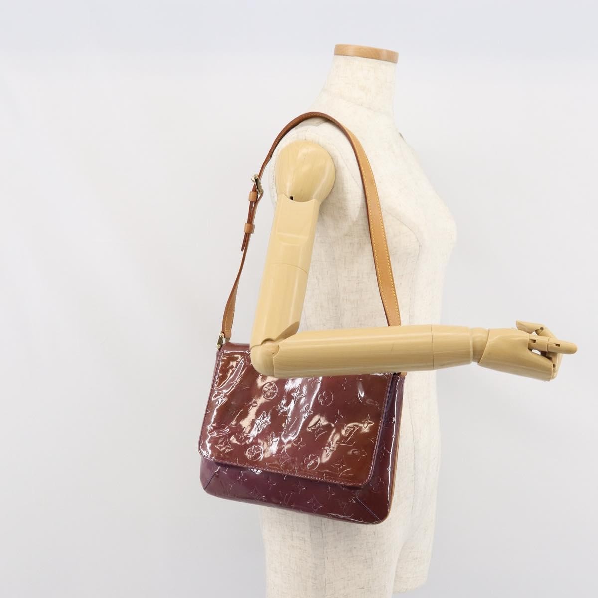 Louis Vuitton Thompson Street Handbag Monogram Vernis Purple Patent_Leather Shoulder Bag