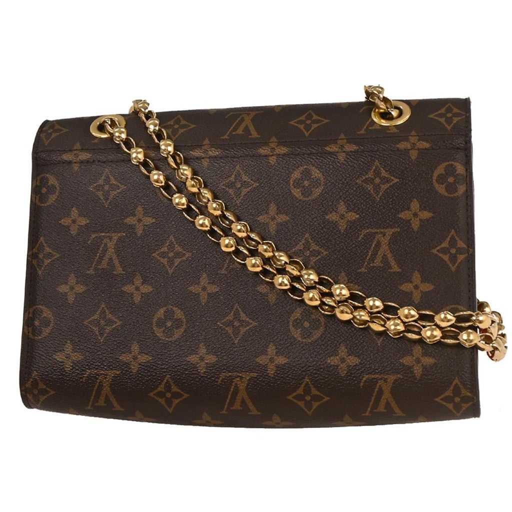 Louis Vuitton Victoire Handbag Monogram Canvas And Leather Brown Canvas Shoulder Bag