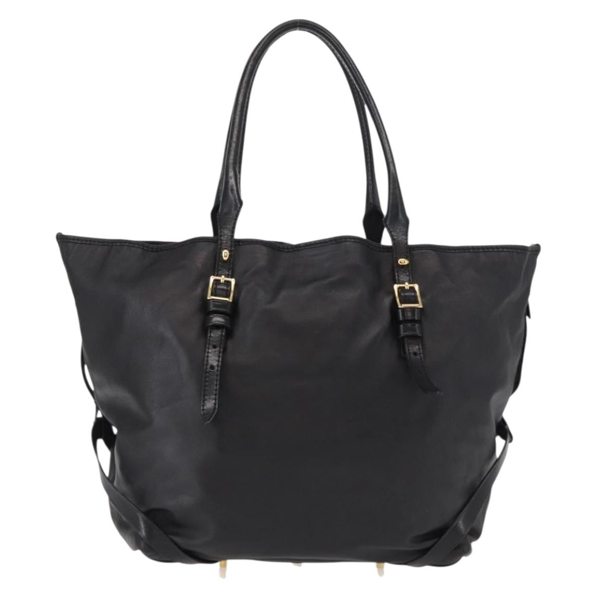 Burberry Vintage Tote Leather Black Leather Tote Bag