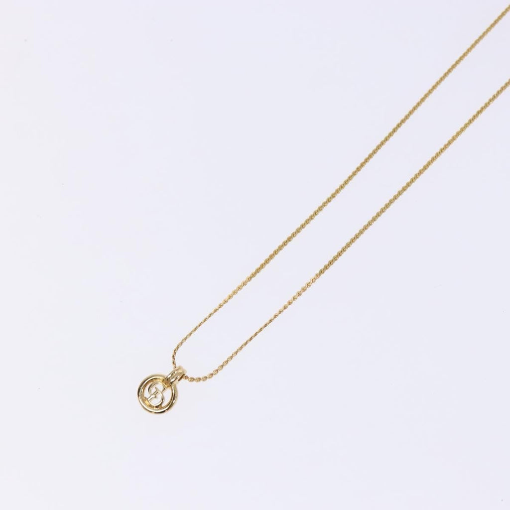 Christian Dior Cd Round Pendant Necklace Metal Gold Metal Necklace Jewelry (Pre-Owned)