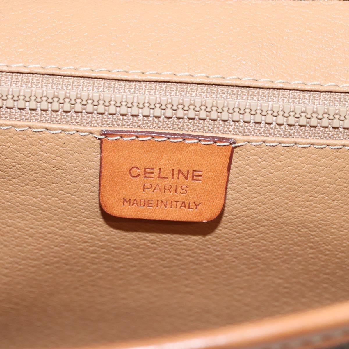 Celine Vintage Macadam Shoulder Bag Canvas And Leather Brown Canvas Shoulder Bag Bag