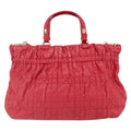 Christian Dior Delices Tote Cannage Quilt Leather Red Leather Tote Bag Bag (Pre-Owned)