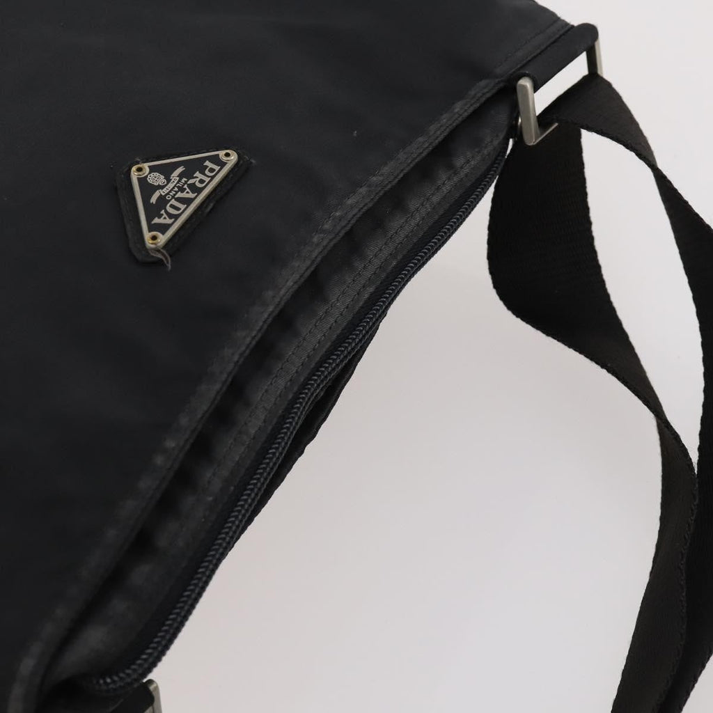 Prada Flat Messenger Bag Tessuto Black Nylon Shoulder Bag Bag