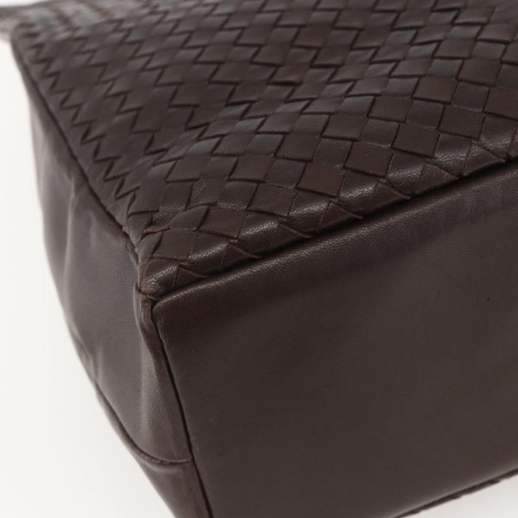 Bottega Veneta Intrecciato Handbag Leather Brown Leather Handbag