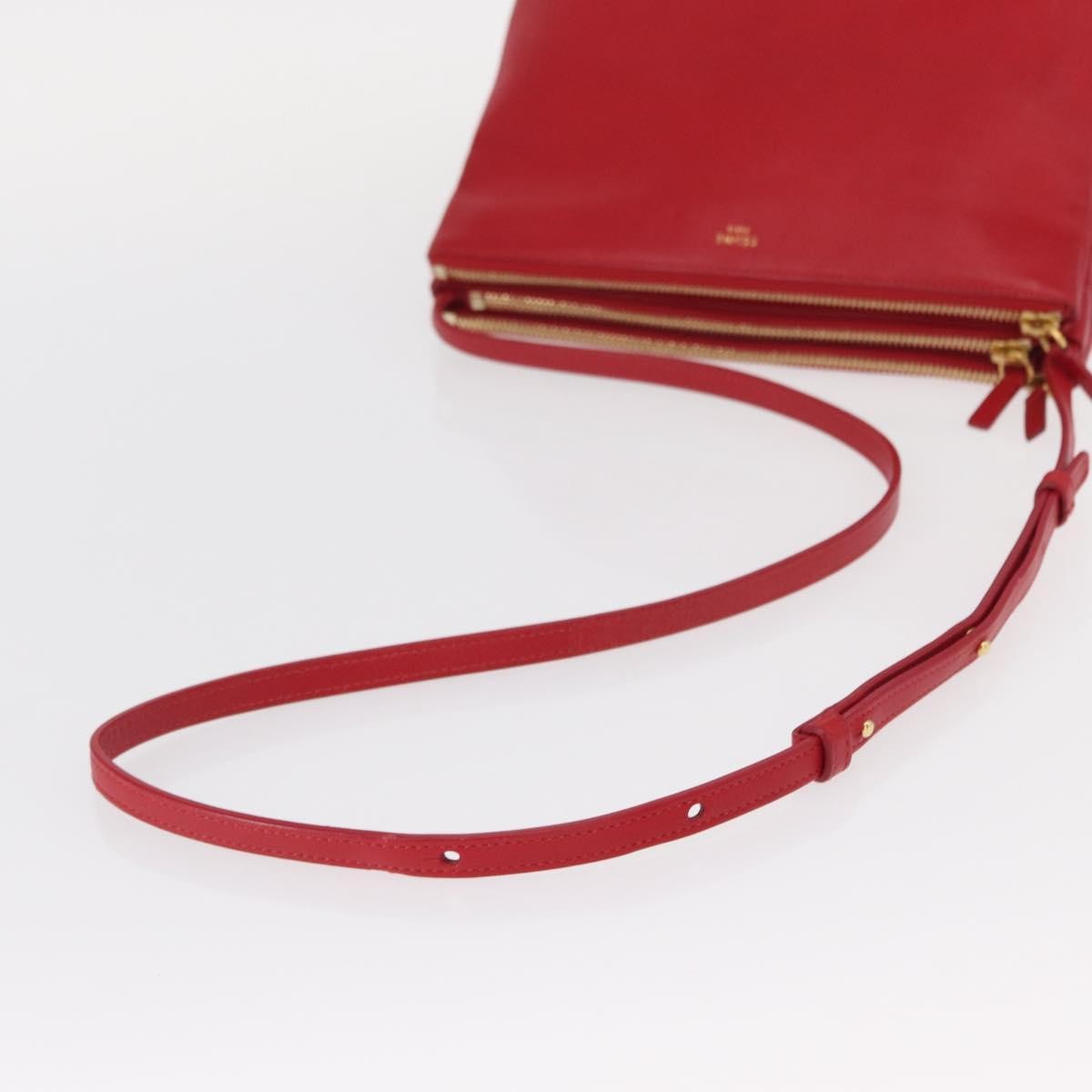 Celine Trio Crossbody Bag Leather Red Leather Shoulder Bag Bag