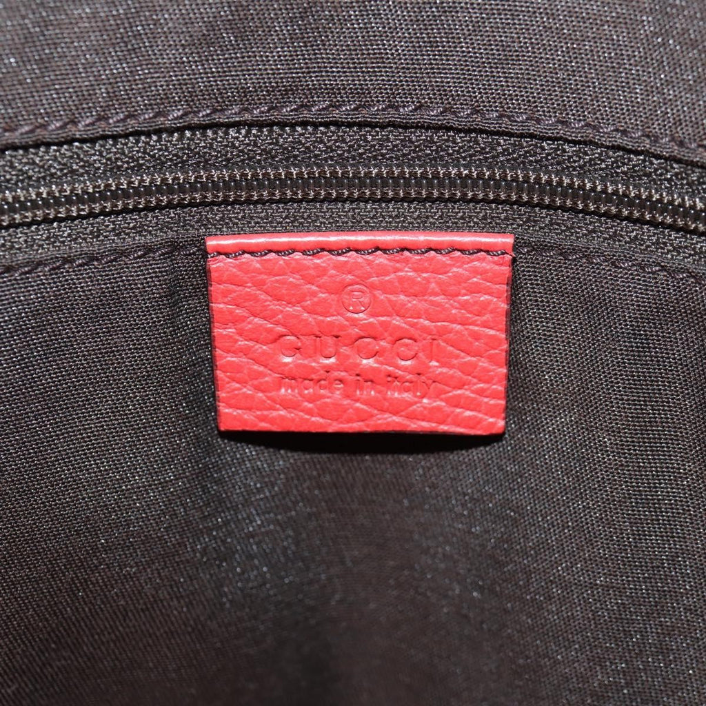 Gucci Grand Prix Interlocking Gg Tote Grainy Leather Red Leather Tote Bag Bag (Pre-Owned)