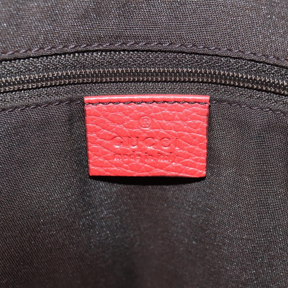 Gucci Grand Prix Interlocking Gg Tote Grainy Leather Red Leather Tote Bag Bag (Pre-Owned)