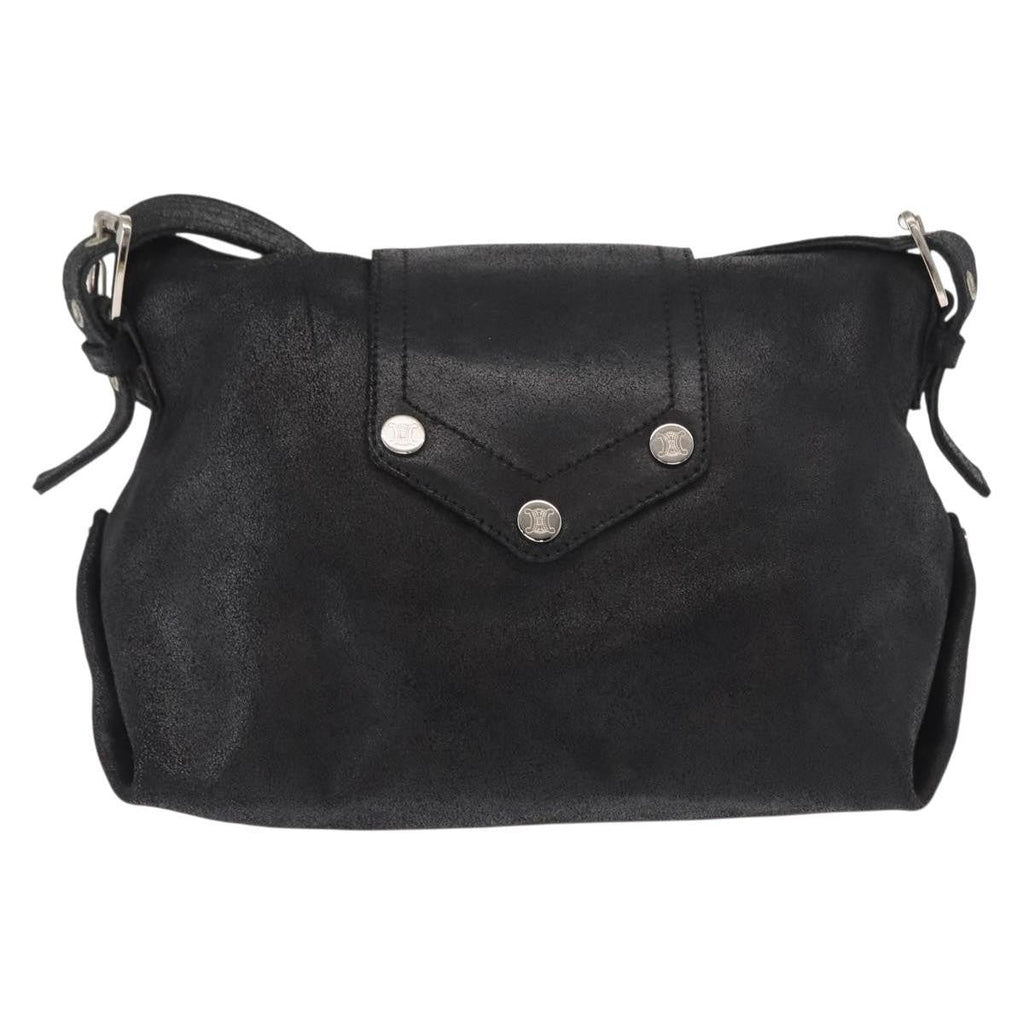 Celine Vintage Shoulder Bag Leather Black Leather Shoulder Bag Bag