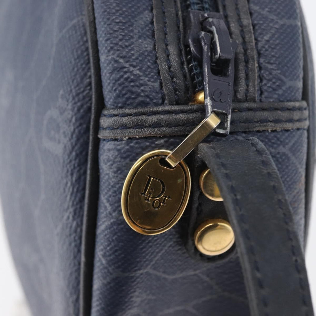 Christian Dior Vintage Honeycomb Shoulder Bag Canvas Navy Canvas Shoulder Bag Bag (Pre-Owned)