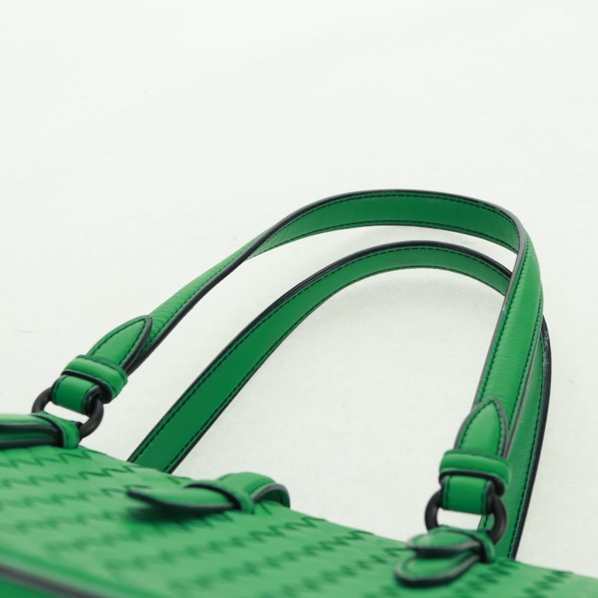 Bottega Veneta Intrecciato Handbag Leather Green Leather Handbag