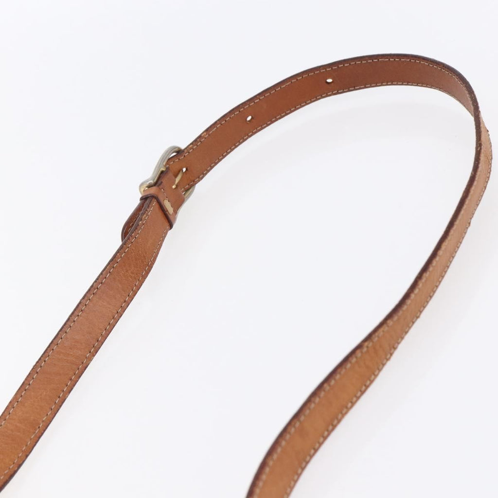 Celine Vintage Macadam Circle Logo Shoulder Bag Canvas And Leather Brown Canvas Shoulder Bag Bag