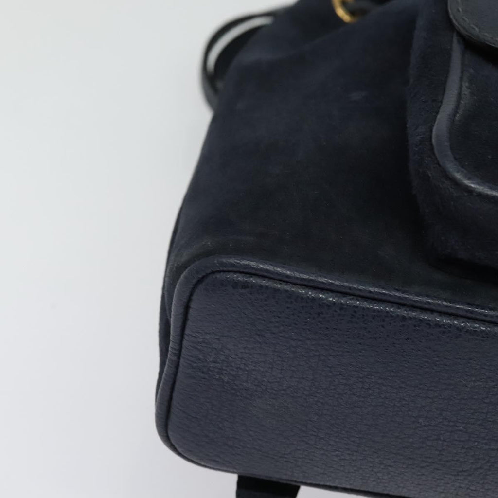 Gucci Gucci Bamboo Backpack Daim Navy Suede Backpack Bag (Pre-Owned)