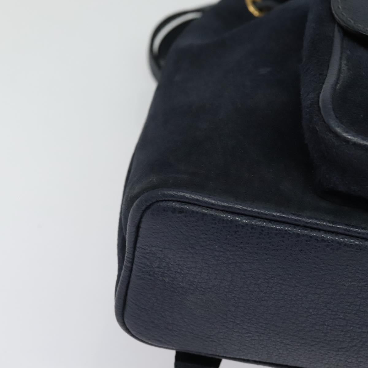 Gucci Gucci Bamboo Backpack Daim Navy Suede Backpack Bag (Pre-Owned)