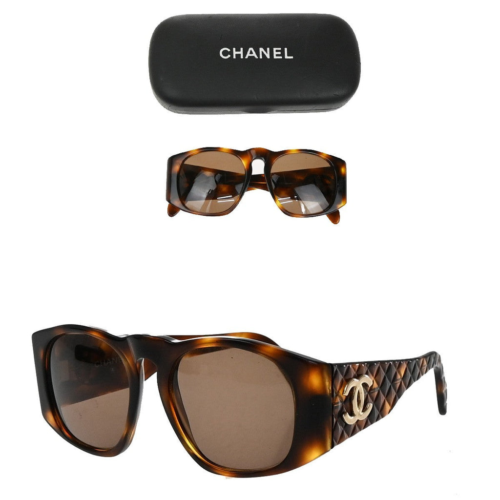 Chanel Cc Logo Matelasse Sunglasses Eye Wear Plastic Brown Plastic Sunglasse Accessory