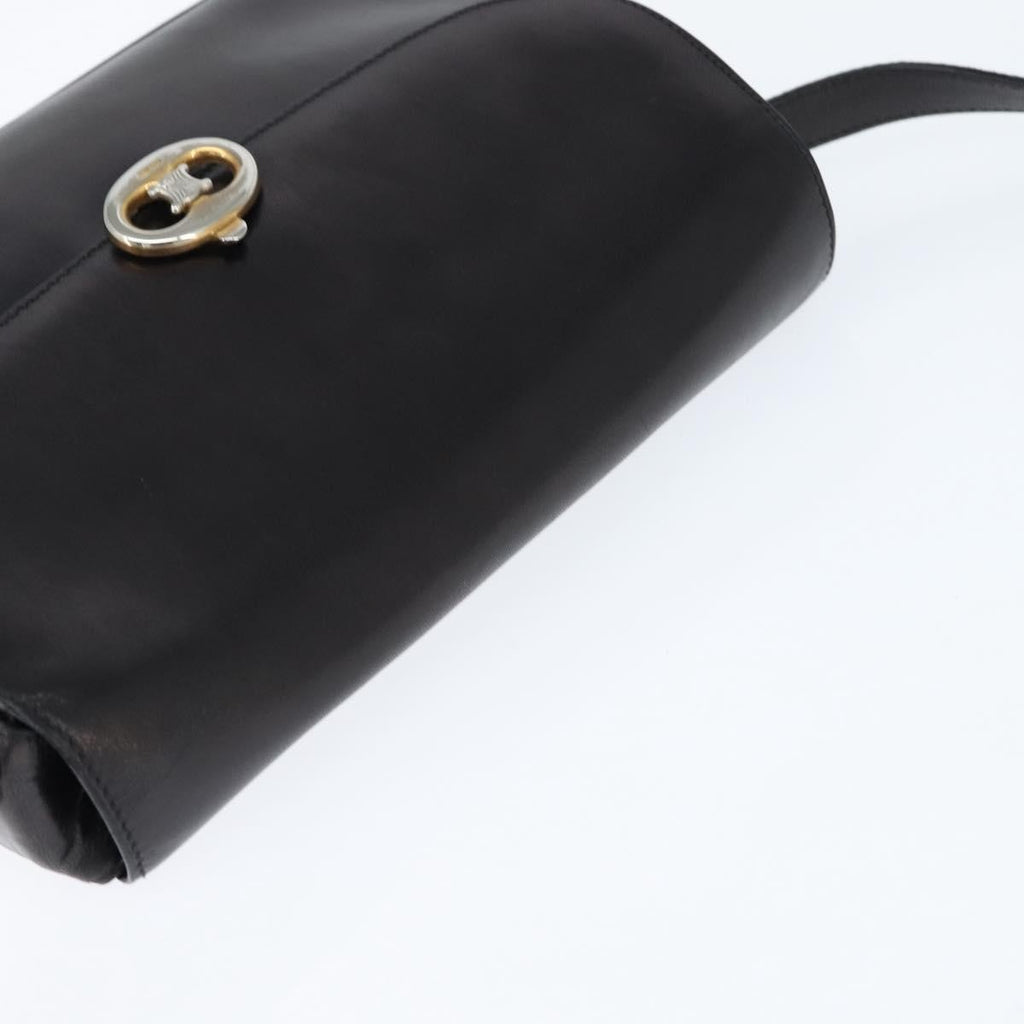 Celine Vintage Triomphe Shoulder Bag Leather Brown Leather Shoulder Bag Bag