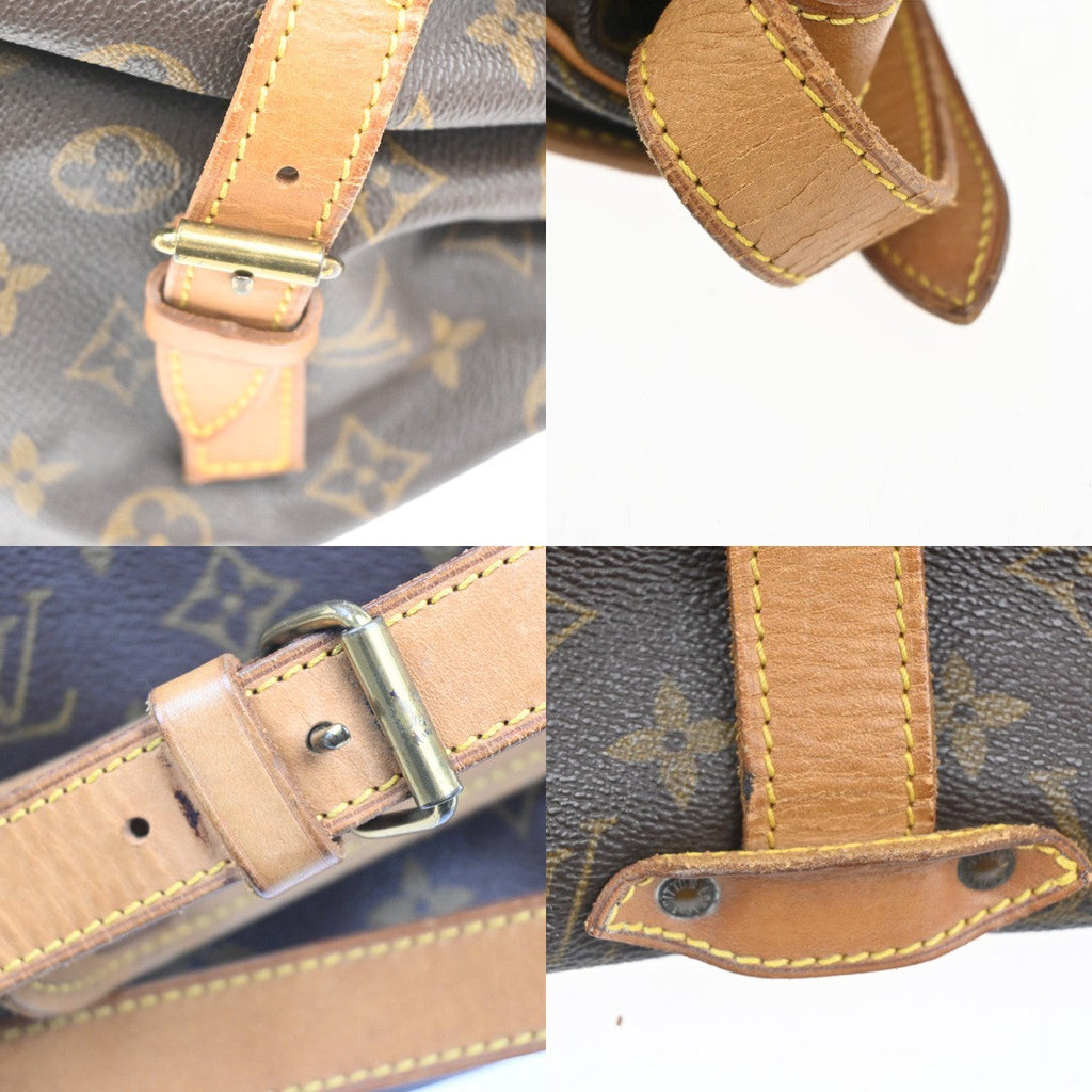 Louis Vuitton Saumur Handbag Monogram Canvas Brown Canvas Shoulder Bag