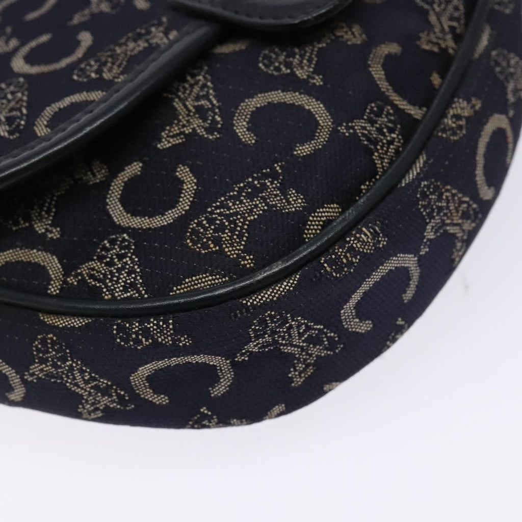 Celine C Sulky Shoulder Bag Canvas And Leather Navy Canvas Shoulder Bag Bag