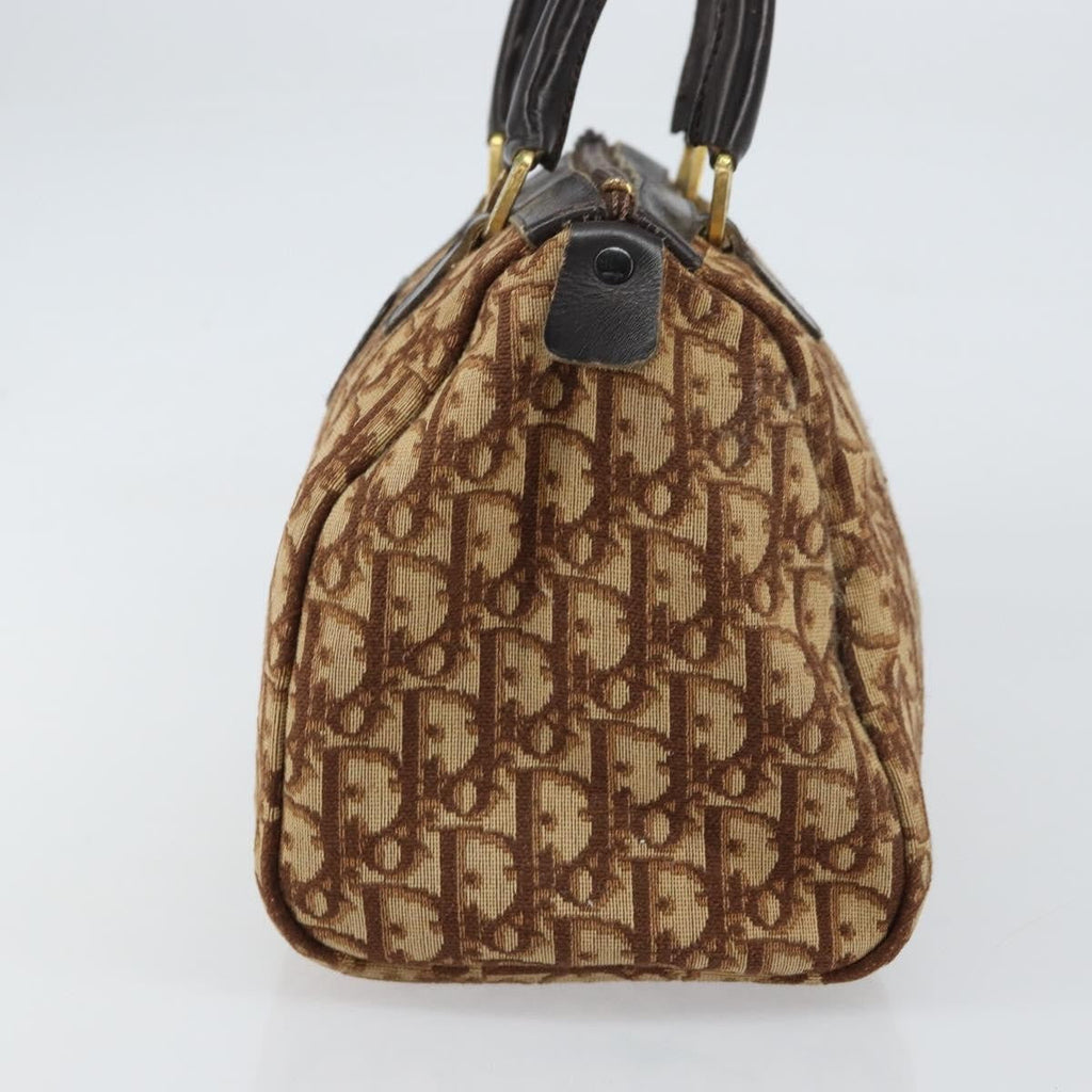 Christian Dior Vintage Cd Trotter Handbag Canvas Brown Canvas Handbag (Pre-Owned)