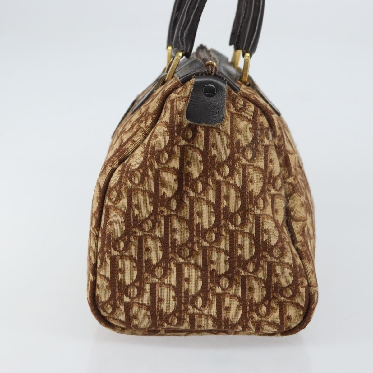 Christian Dior Vintage Cd Trotter Handbag Canvas Brown Canvas Handbag (Pre-Owned)