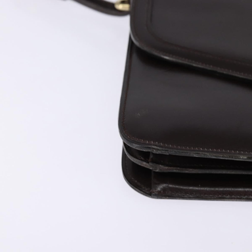 Christian Dior Flap Shoulder Bag Leather Brown Leather Shoulder Bag Bag (Pre-Owned)