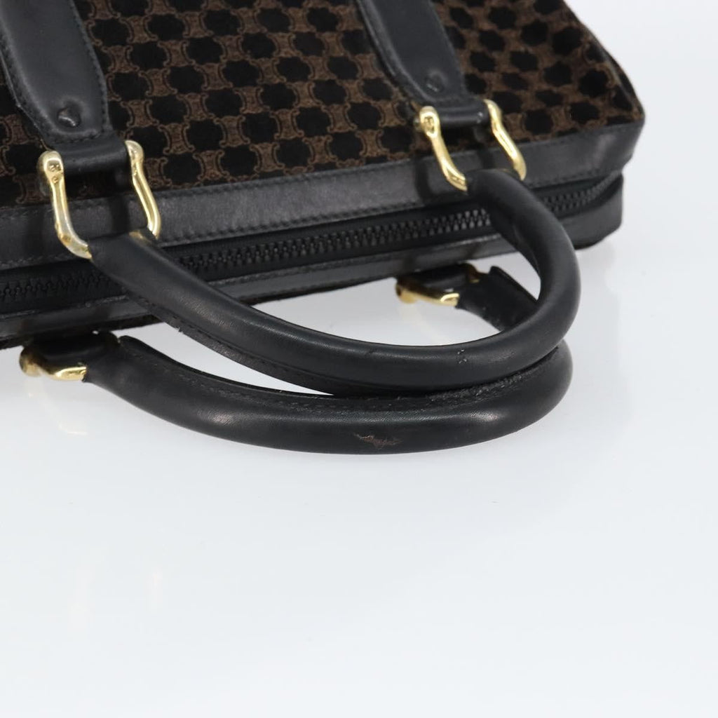 Celine Vintage Macadam Handbag C Macadam Suede Black Suede Handbag