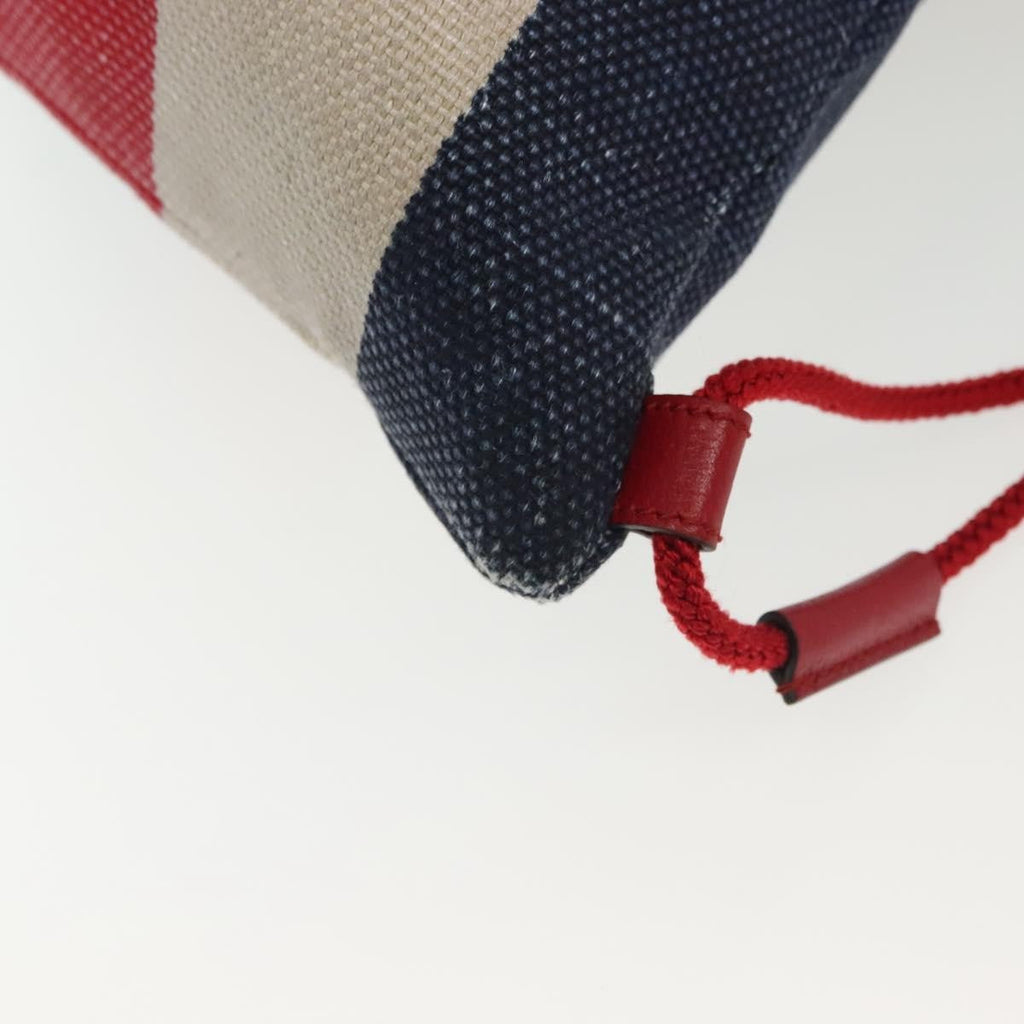 Gucci Logo Drawstring Backpack Striped Canvas Multicolour Canvas Backpack Bag (Pre-Owned)