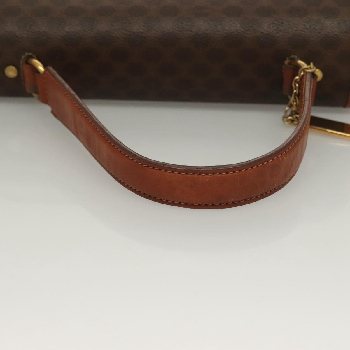 Celine Triomphe Vintage Handbag Macadam Canvas Brown Canvas Bag