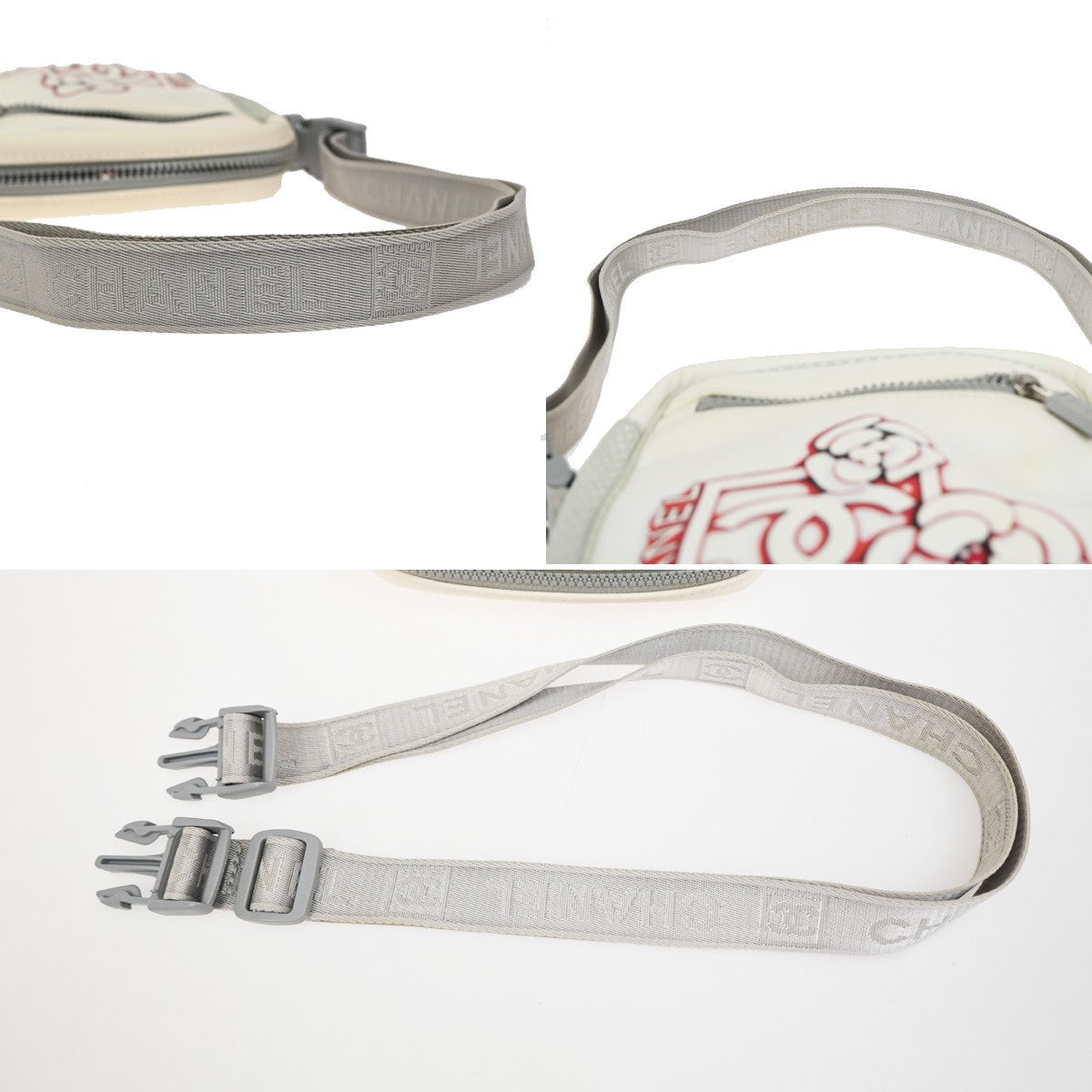 Chanel Travel Line Crossbody Bag Nylon White Nylon Shoulder Bag Bag