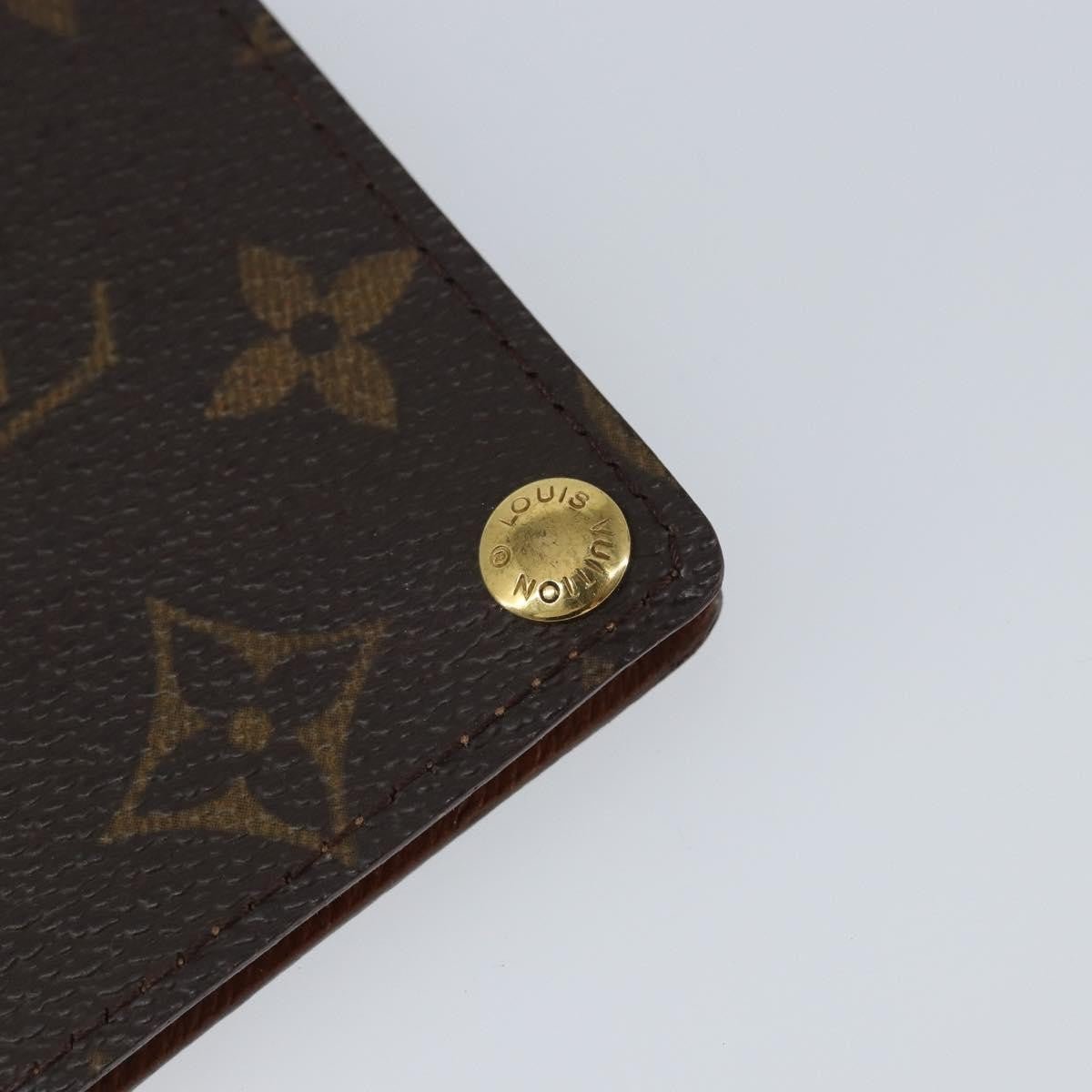 Louis Vuitton Porte Cartes Pression Card Case Monogram Canvas Brown Canvas Card Holders Accessory