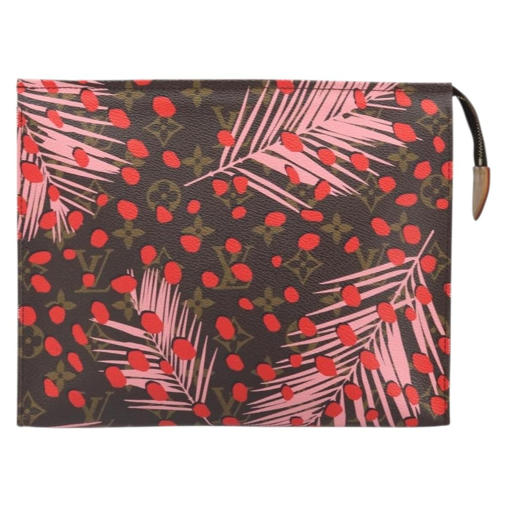 Louis Vuitton Toiletry Pouch Limited Edition Monogram Jungle Dots Red Canvas Clutche & Pouche Bag