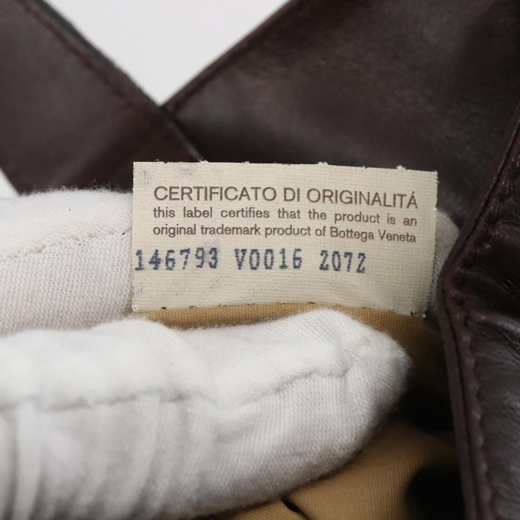 Bottega Veneta Intrecciato Handbag Leather Brown Leather Handbag