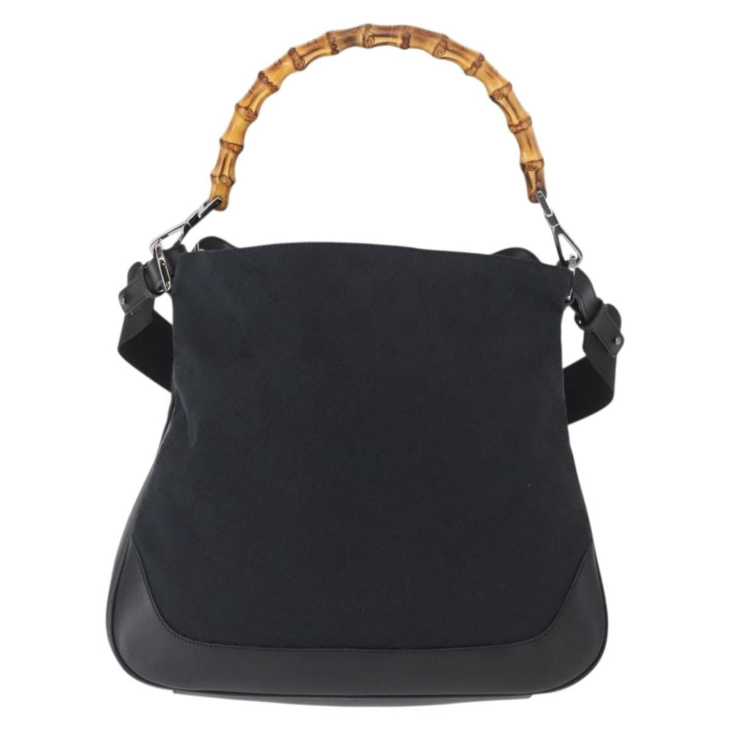 Gucci Diana Bamboo Shoulder Bag Gg Canvas Black Canvas Shoulder Bag Bag (Pre-Owned)