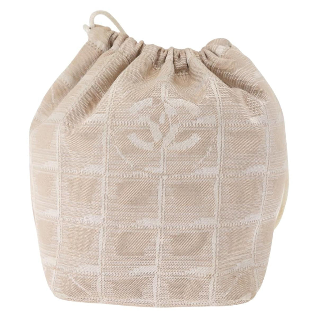 Chanel Travel Line Pouch Nylon Beige Nylon Clutche & Pouche Bag