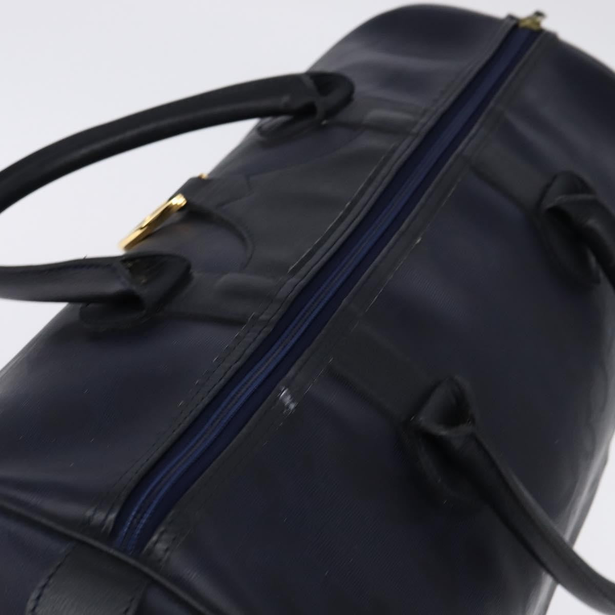 Christian Dior Lady Dior Boston Bag Canvas Navy Canvas Travel Bag Bag (Pre-Owned)