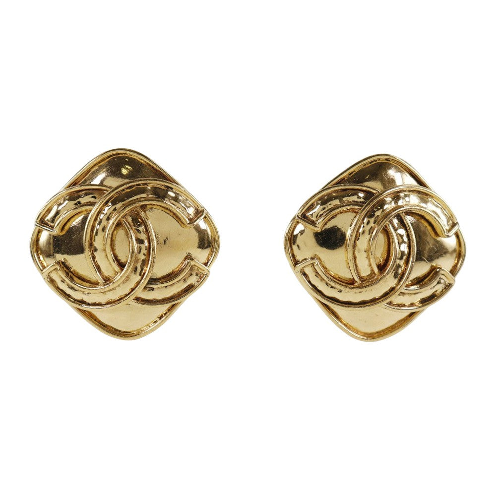 Chanel Vintage Cc Clip-On Earrings Metal Gold Gold_Plated Earrings Jewelry