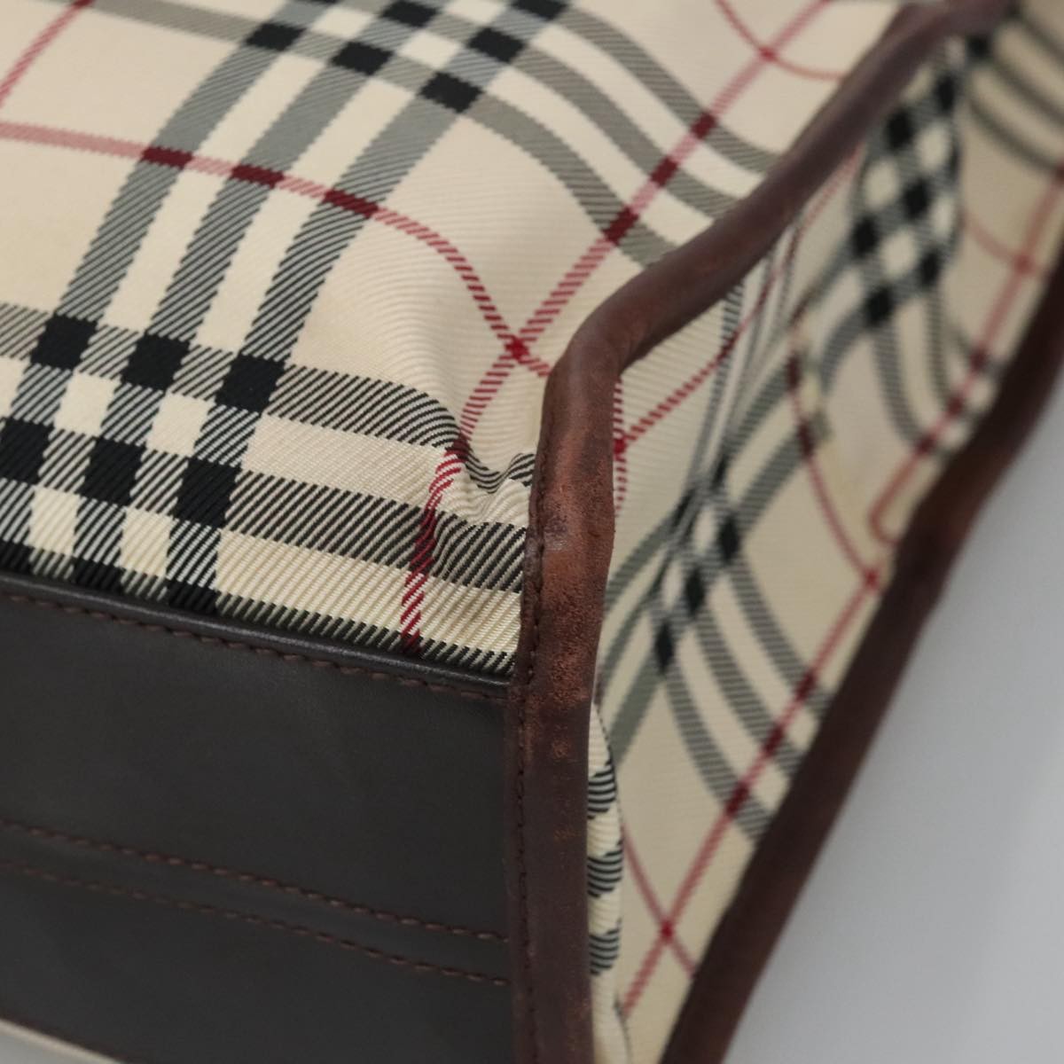 Burberry Nova Check Tote Canvas And Leather Beige Canvas Tote Bag