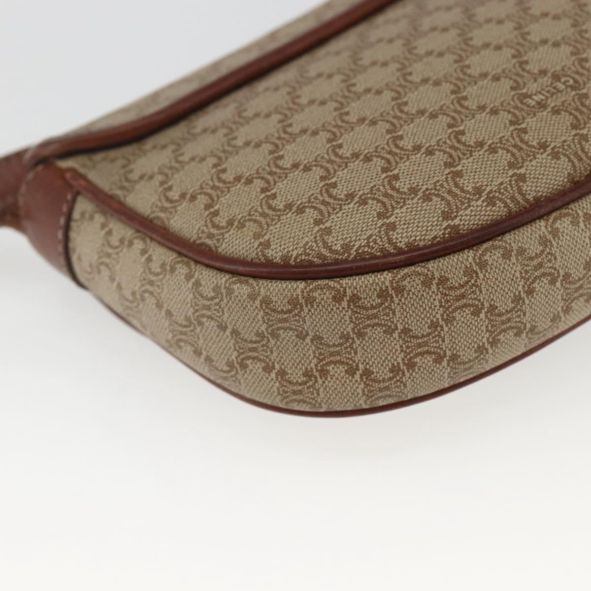 Celine Vintage Macadam Shoulder Bag Canvas And Leather Beige Pvc Shoulder Bag Bag