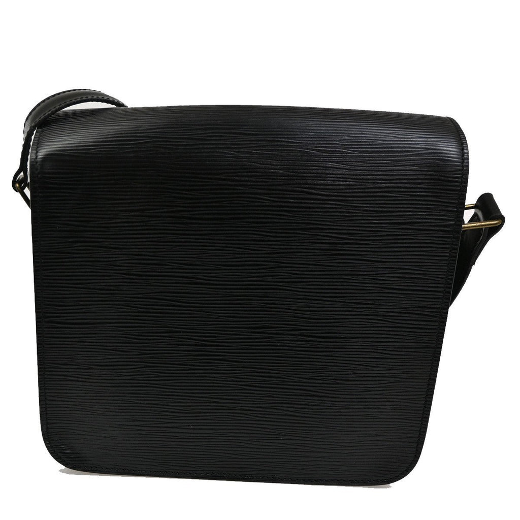 Louis Vuitton Cartouchiere Handbag Epi Leather Black Leather Shoulder Bag