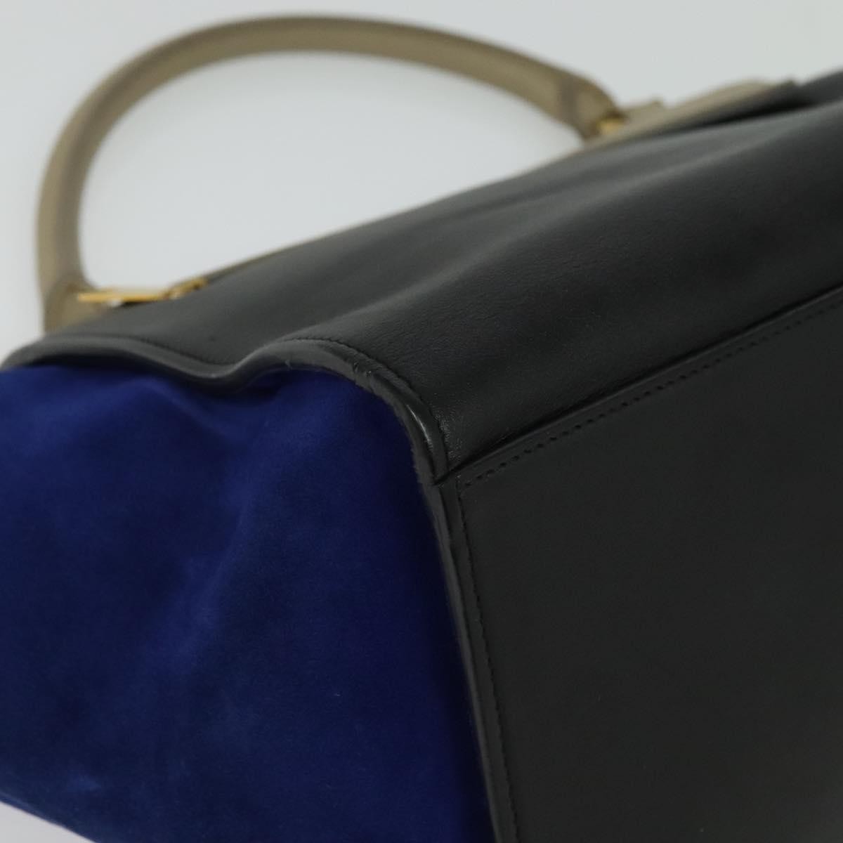 Celine Tricolor Trapeze Bag Leather Beige Leather Handbag