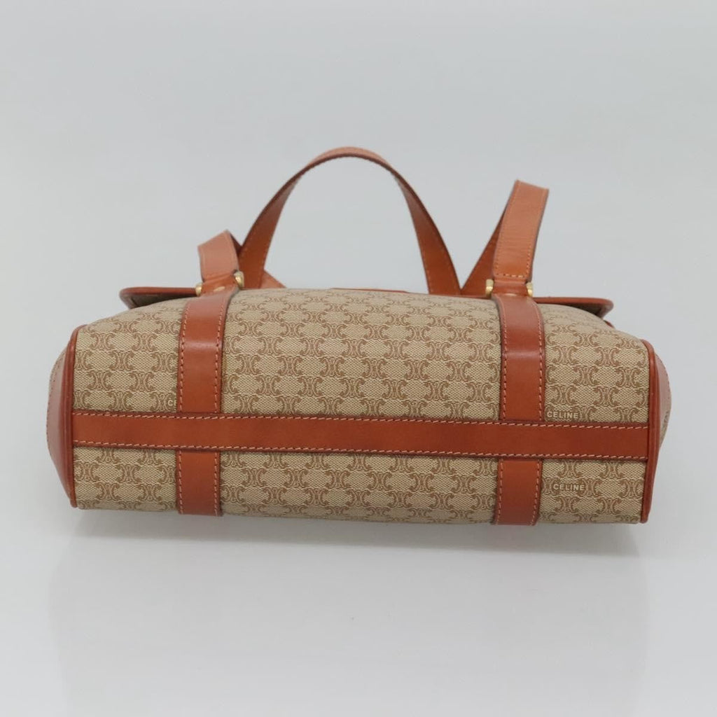 Celine Vintage Macadam Handbag Canvas And Leather Beige Canvas Handbag