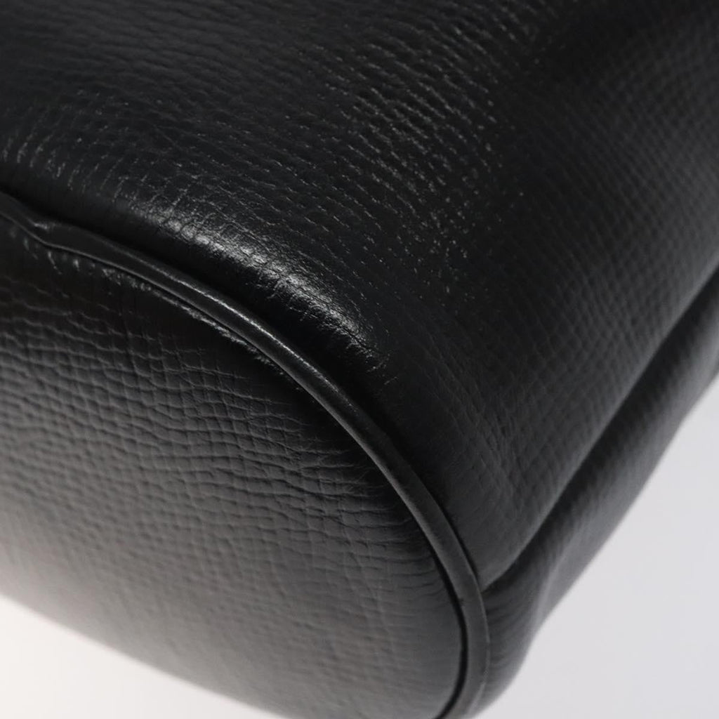 Christian Dior Vintage Cd Handbag Leather Black Leather Handbag (Pre-Owned)